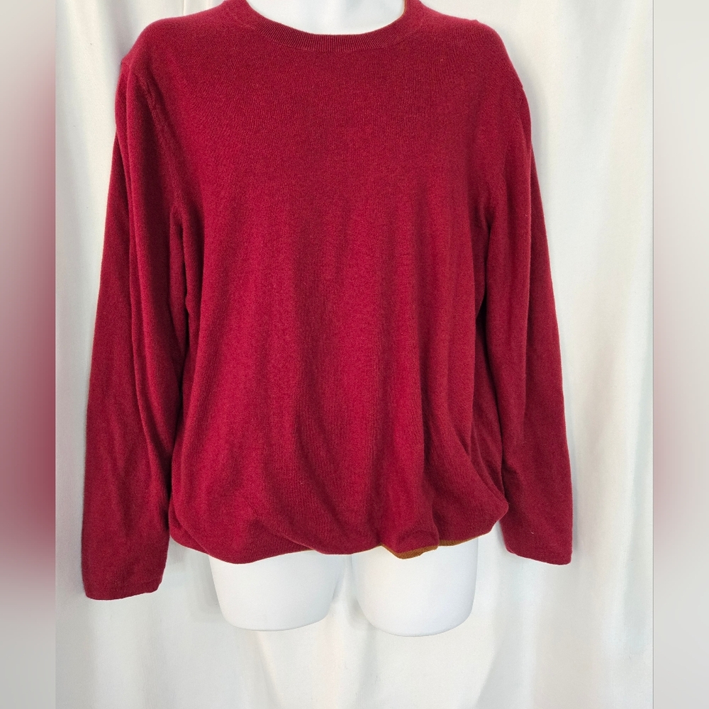 Martin Gordon Cozy  Burgundy/Brown Cashmere Blend Sweater Size L
